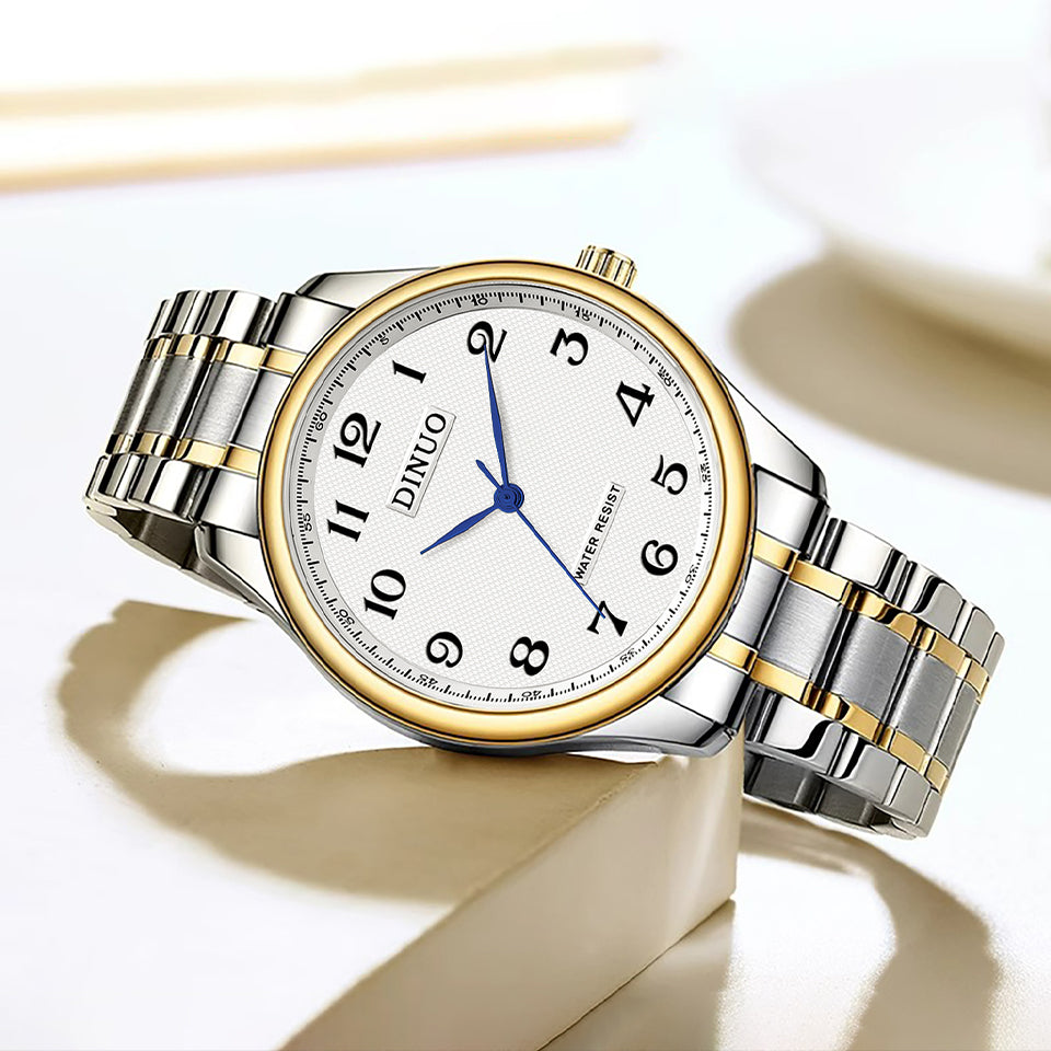 Men Women Day-Date Arabic Dial Quartz Watch