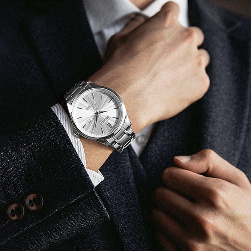 Men Women Day-Date Business Quartz Watch