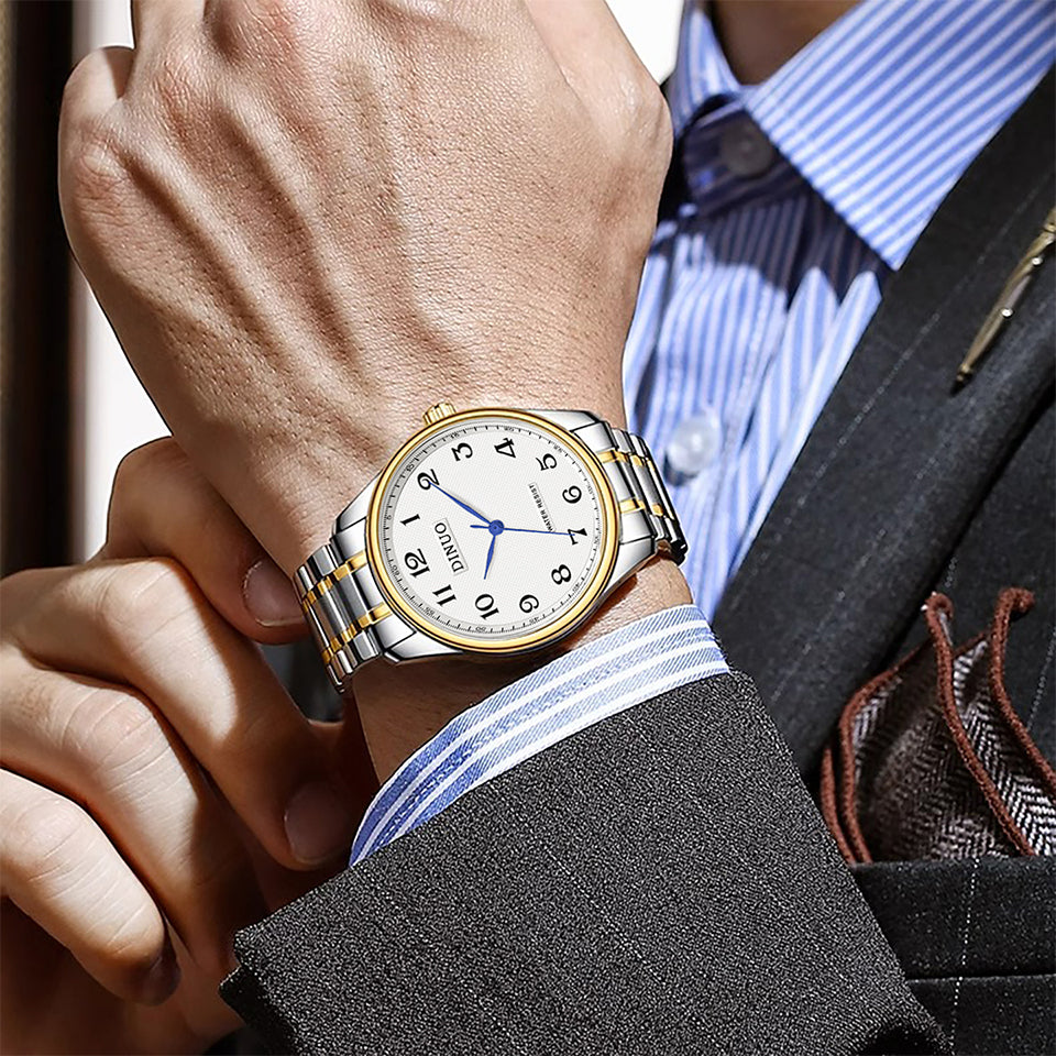 Men Women Day-Date Arabic Dial Quartz Watch