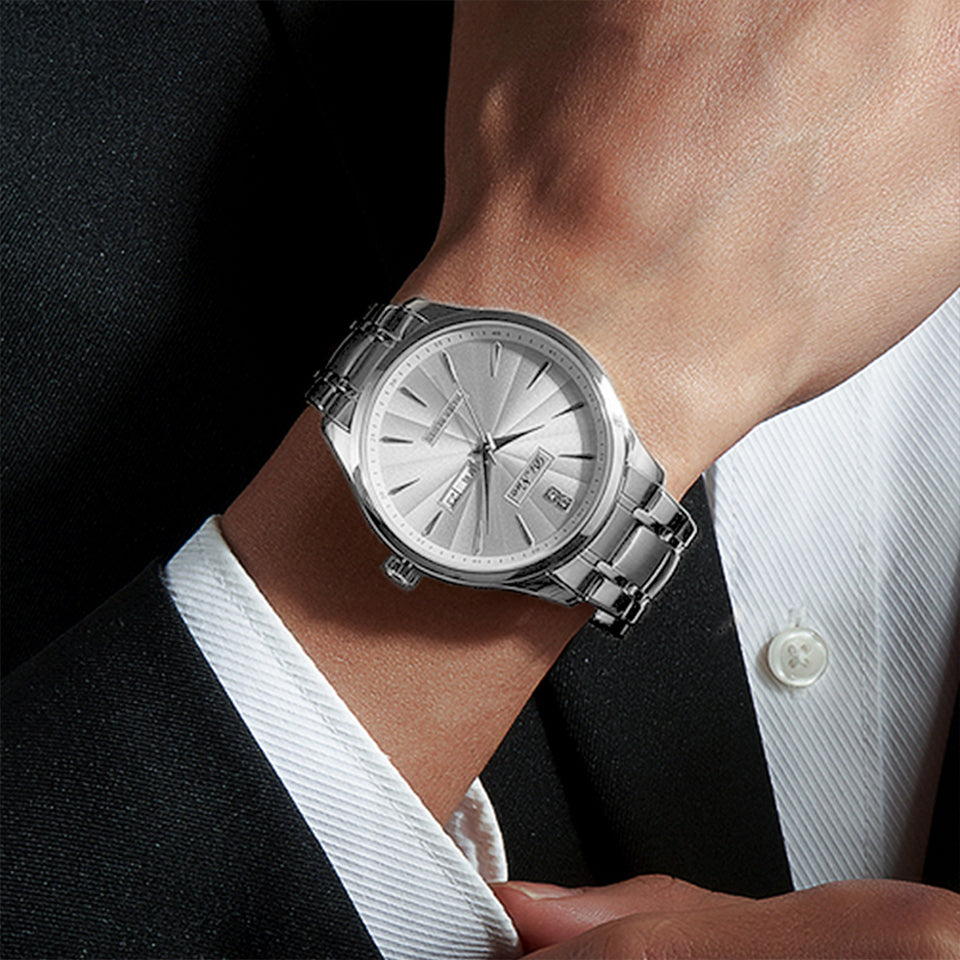 Men Women Day-Date Business Quartz Watch