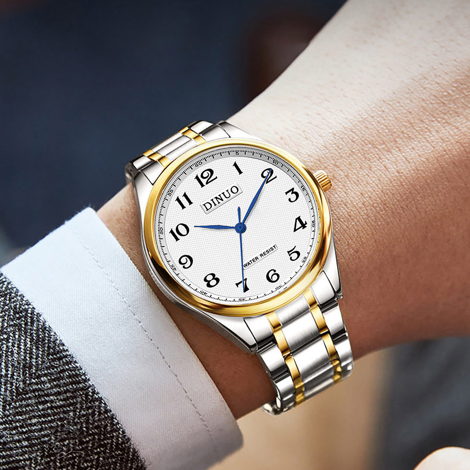 Men Women Day-Date Arabic Dial Quartz Watch