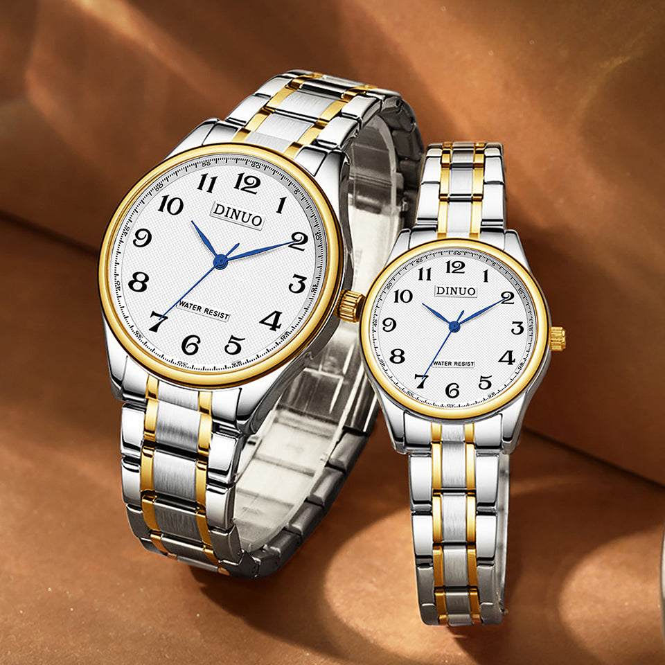 Men Women Day-Date Arabic Dial Quartz Watch