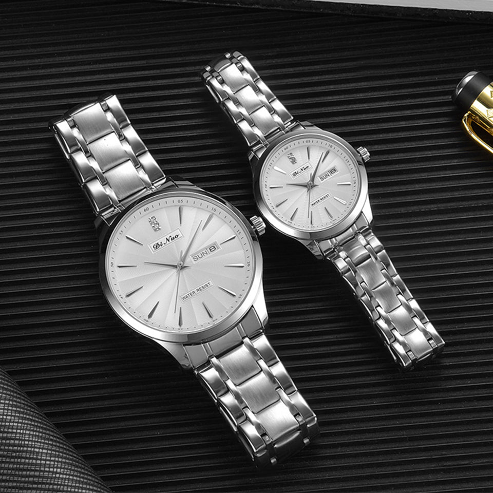 Men Women Day-Date Business Quartz Watch