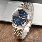 Men Women Day-Date Luminous Watch Stainless Steel