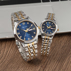 Men Women Day-Date Luminous Watch Stainless Steel