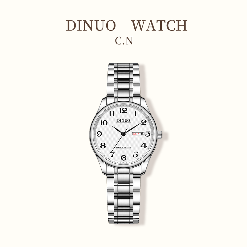 Men Women Day-Date Arabic Dial Quartz Watch
