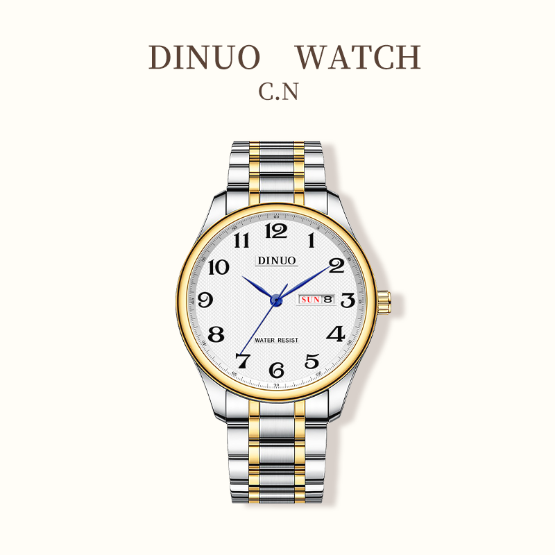 Men Women Day-Date Arabic Dial Quartz Watch
