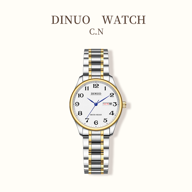 Men Women Day-Date Arabic Dial Quartz Watch