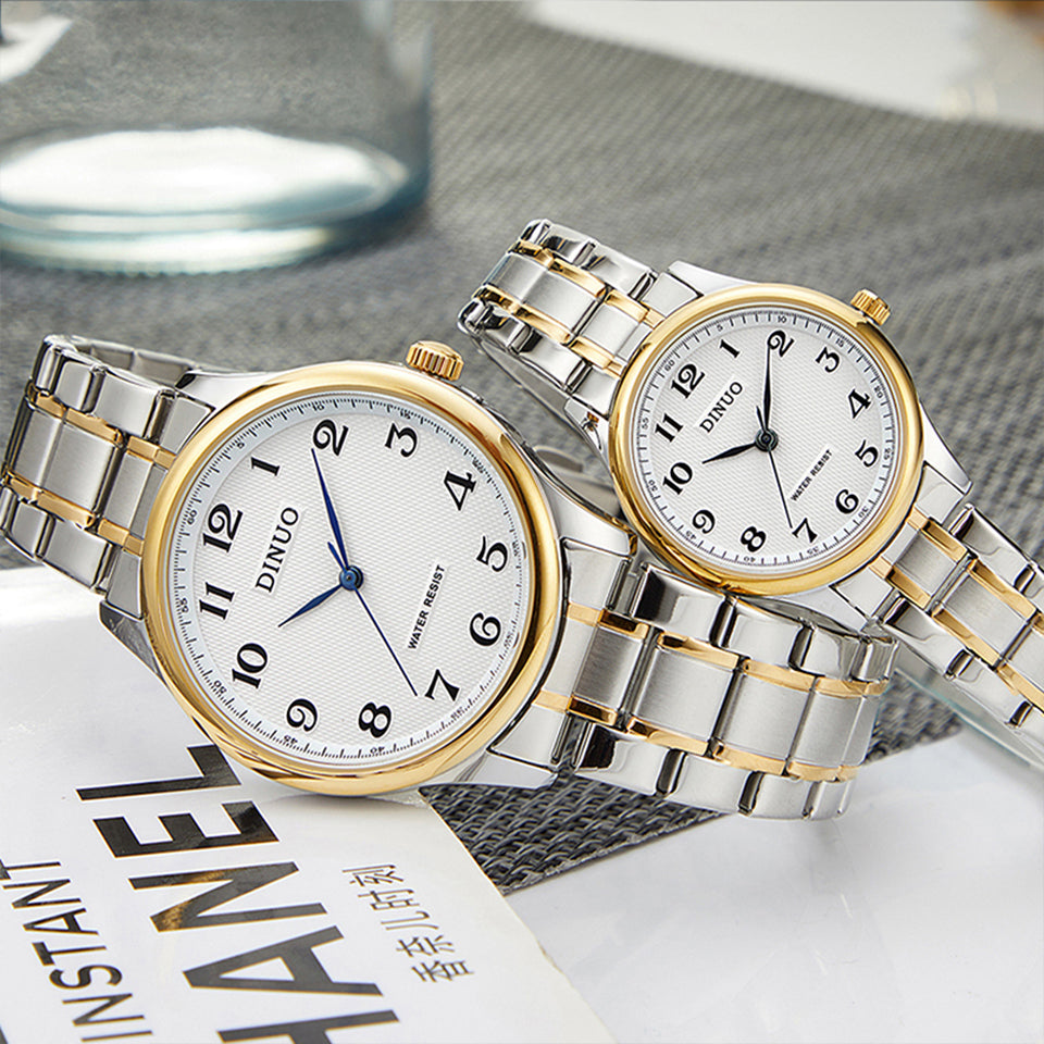 Men Women Day-Date Arabic Dial Quartz Watch