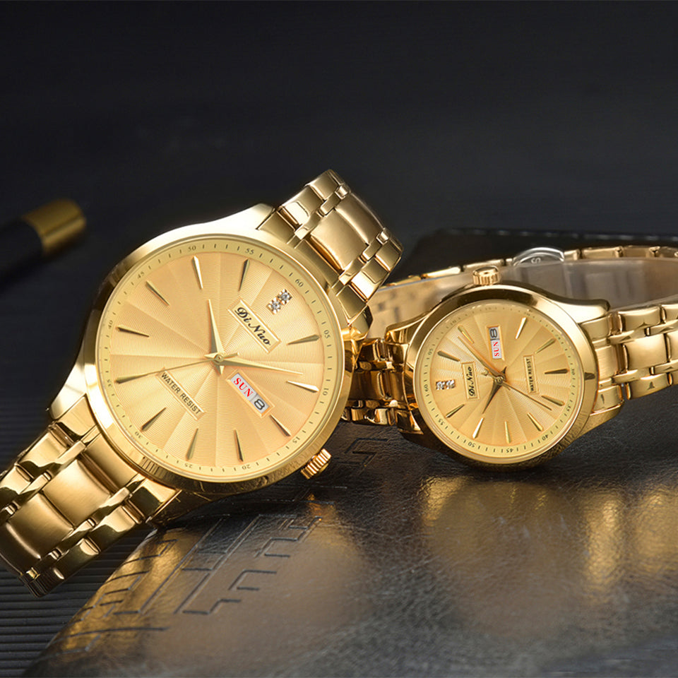 Men Women Day-Date Business Quartz Watch